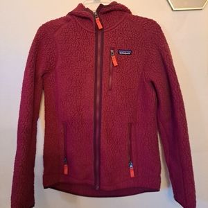 Patagonia Women's Retro Pile Fleece Hoodie Arrow Red - Sz M